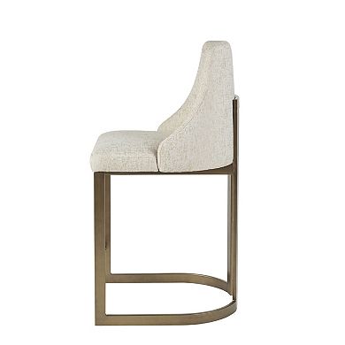 Madison Park Robertson 26-in. Upholstered Counter Stool with Metal Base