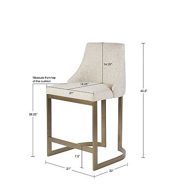 Madison Park Robertson 26-in. Upholstered Counter Stool with Metal Base