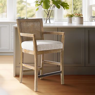 Madison Park Blaine Cane Back Counter Stool