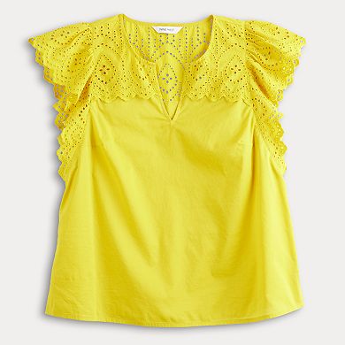 Women's Nine West Adaptive Easy Dressing Lacey Flutter Sleeve Top