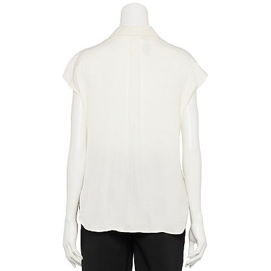 Women's Nine West Adaptive Short Sleeve Button Down Lapel Collar Shirt