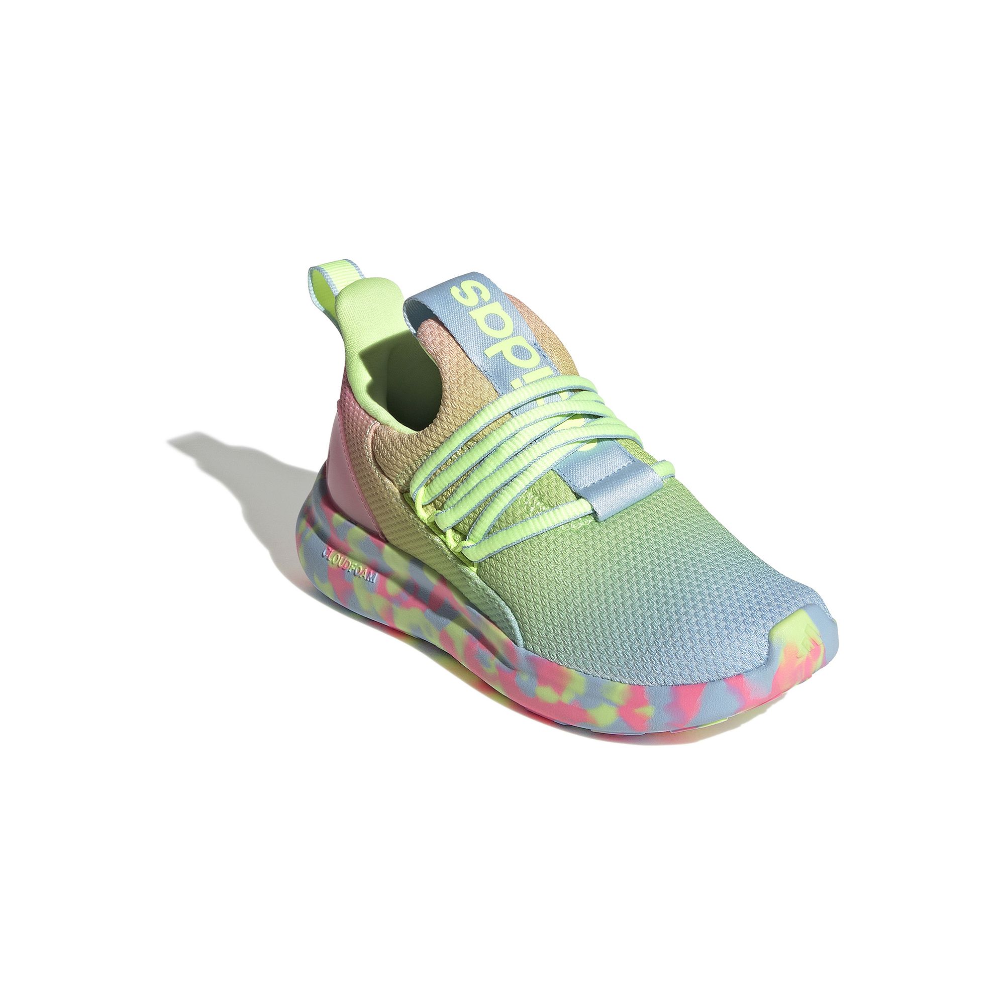 adidas Lite Racer Adapt 7.0 Kids Shoes, Girls, Size: 11, Yellow Beam Pink