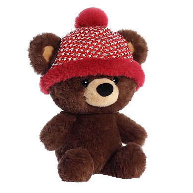 Aurora Large Brown Holiday 13" Baby Bear Barney Festive Stuffed Animal
