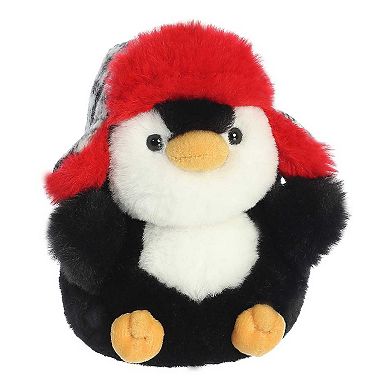 Aurora Small Black Rolly Pet 5.5" Porter Penguin Festive Stuffed Animal