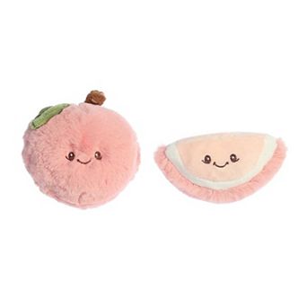 ebba Mini Pink Precious Produce Peach Rattle & Crinkle Set Adorable Baby Stuffed Animal