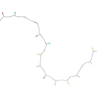 Set of 50 Multi-Color LED Mini Christmas Lights 4" Spacing - White Wire