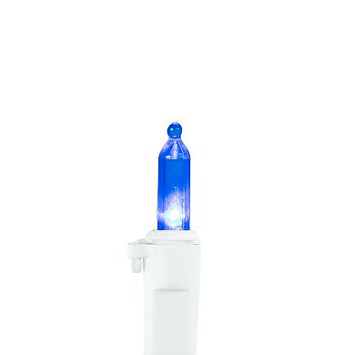 Set of 50 Multi-Color LED Mini Christmas Lights 4" Spacing - White Wire