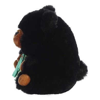 Aurora Small Black Rolly Pet 5.5" Blizzard Black Bear Festive Stuffed ...