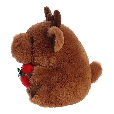 Aurora Small Brown Rolly Pet 5.5" Monty Moose Festive Stuffed Animal