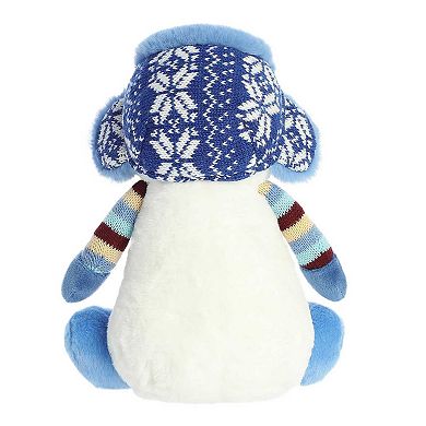 Aurora Medium White Holiday Land of Lils 9.5" Aspen Snowman Festive Stuffed Animal