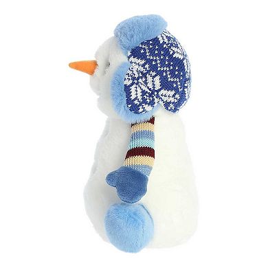 Aurora Medium White Holiday Land of Lils 9.5" Aspen Snowman Festive Stuffed Animal