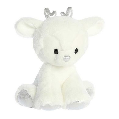 Aurora Large White Holiday 13" Dashing Reindeer Festive Stuffed Animal