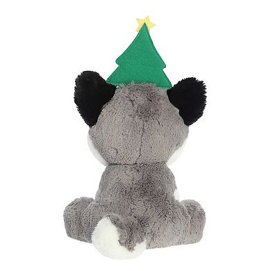 Aurora Medium Grey Holiday Holiday Cheer 11.5" Kody Husky Festive Stuffed Animal