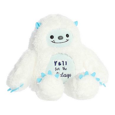 Aurora Medium White JUST SAYIN' 12" Yeti For The Holidays Festive Stuffed Animal