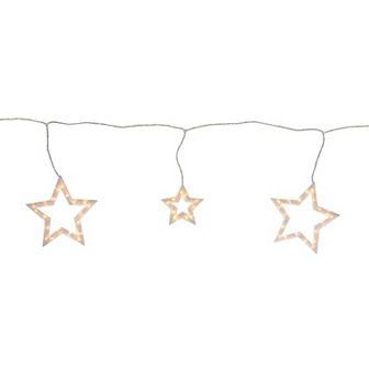 6 ct Clear Star Shaped Icicle Christmas Lights - 9 ft White Wire