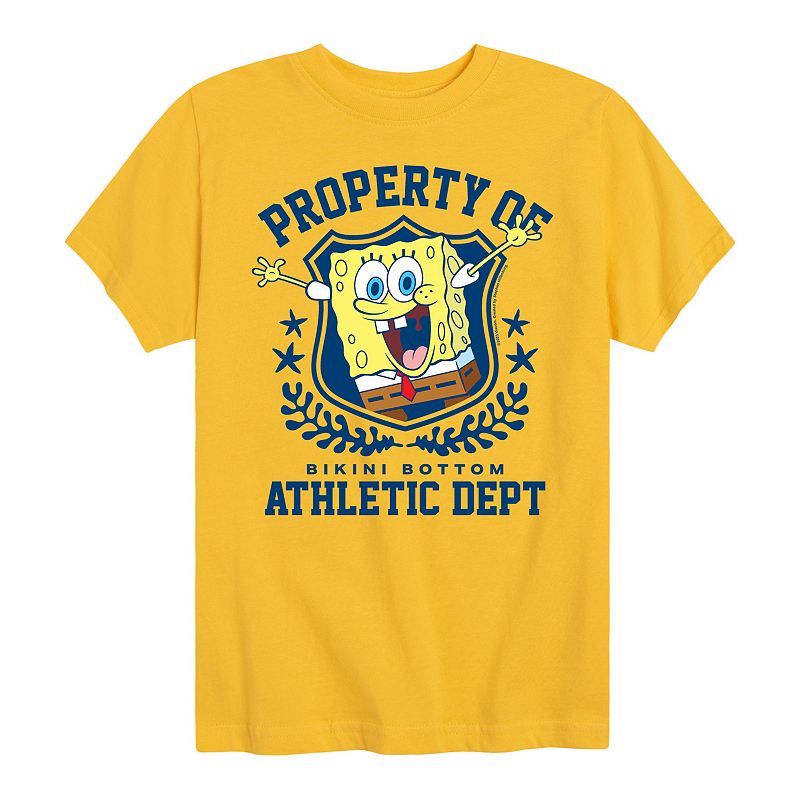 Boys 8-20 Spongebob Bikini Bottom Athletic Dept. Graphic Tee, Boy's, Size: Small, Yellow