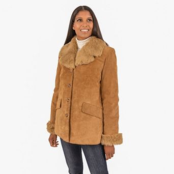 Women's Fleet Street Removable Faux Fur Lined Suede Coat