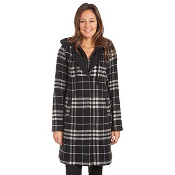Women's Fleet Street Wool Blend Walker Coat with Inner Hooded Bib