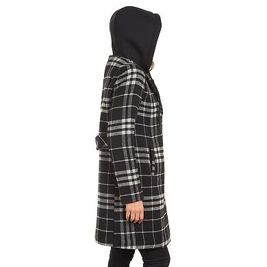 Women's Fleet Street Wool Blend Walker Coat with Inner Hooded Bib