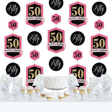 Big Dot of Happiness Chic 50th Birthday - Pink, Black and Gold ...