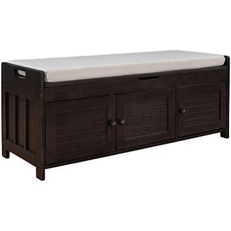 Merax Storage Bench with 3 Shutter-shaped Doors