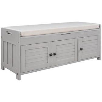Merax Storage Bench with 3 Shutter-shaped Doors