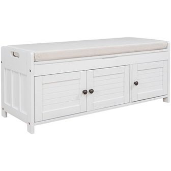 Merax Storage Bench with 3 Shutter-shaped Doors