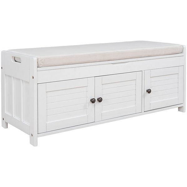 Merax Storage Bench with 3 Shutter-shaped Doors