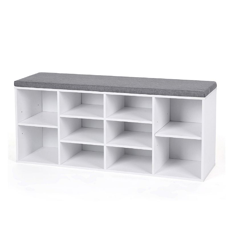 Buy 510 Design Zeus Cube Organizer Storage Bench with Cushion - Gray