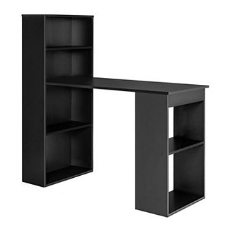 Computer Desk with Storage Shelves 48 Inch Work Desk with Cubby Storage and 2 tier Side Shelving