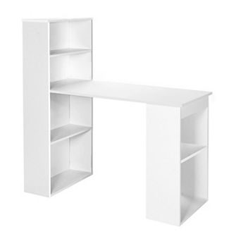 Computer Desk with Storage Shelves 48 Inch Work Desk with Cubby Storage and 2 tier Side Shelving