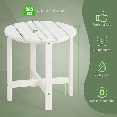 18 Inch Round Weather-resistant Adirondack Side Table