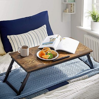 Laptop Desk, Bed Sofa Breakfast Tray, Adjustable Tilt Top, Adjustable Folding Legs