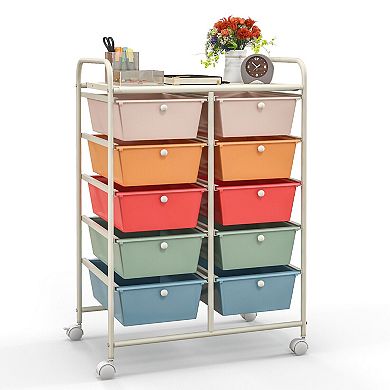 10-drawer Rolling Storage Cart