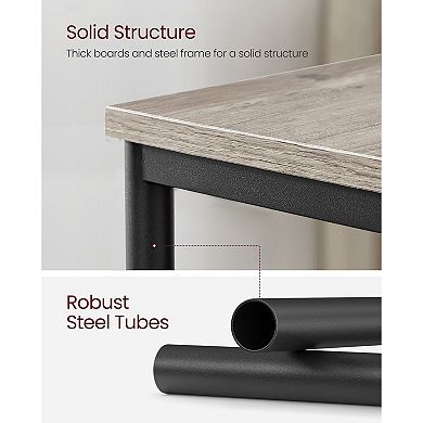 Side Table, End Table With Storage Shelves, 3-tier Slim Tall Table