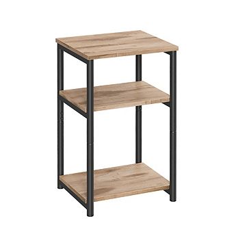 Side Table, End Table With Storage Shelves, 3 tier Slim Tall Table