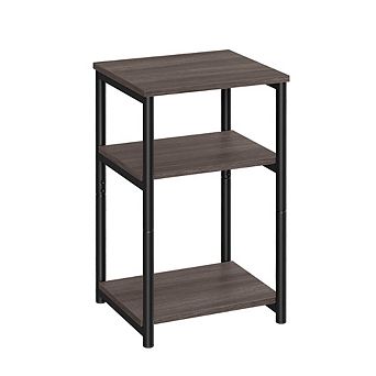 Side Table, End Table With Storage Shelves, 3 tier Slim Tall Table