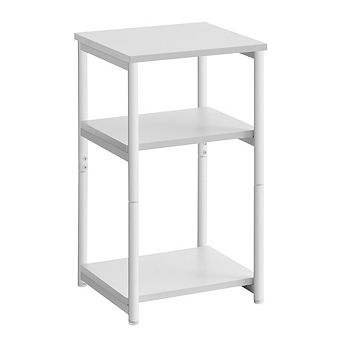 Side Table, End Table With Storage Shelves, 3 tier Slim Tall Table