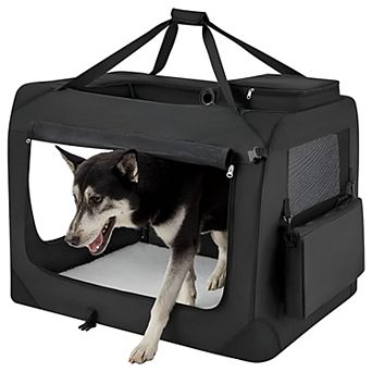 Oxford Fabric Collapsible Pet Carrier Metal Frame, With Handle