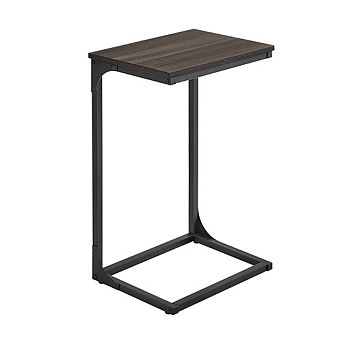 Industrial C-shaped Side Table With Metal Frame