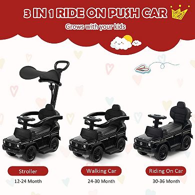 3-In-1 Ride on Push Car Mercedes Benz G350 Stroller Sliding Car with Canopy