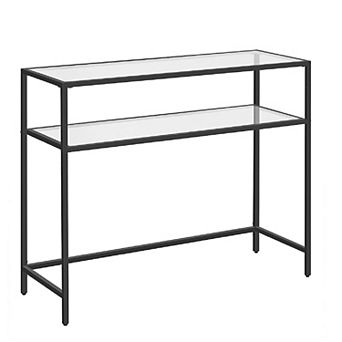 Console Table, Modern Sofa or Entryway Table, Tempered Glass Table, 2 Shelves, for Living Room