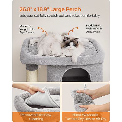 Cat Tree With Plush Condos, Sisal-covered Scratching Posts, Cat Furniture For Kittens