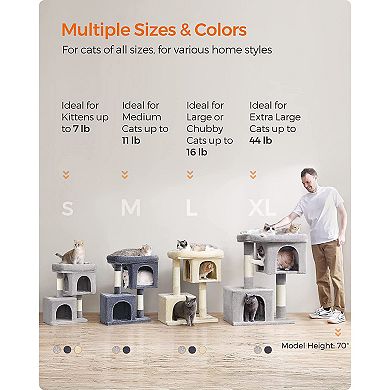 Cat Tree With Plush Condos, Sisal-covered Scratching Posts, Cat Furniture For Kittens