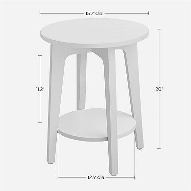 Round End Table With Lower Shelf For Small Spaces