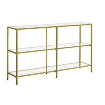 Console Sofa Table With 3 Shelves, Metal Frame