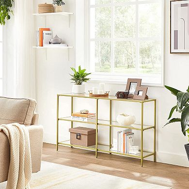 Console Sofa Table With 3 Shelves, Metal Frame