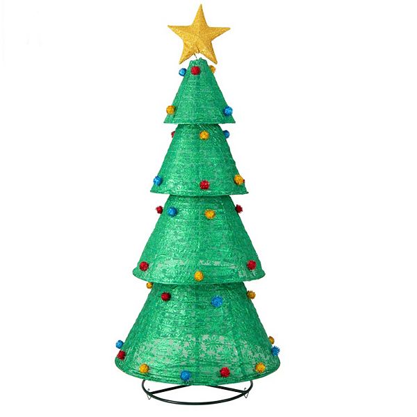 Popup Christmas Tree With 200 Warm White Led Lights For Indoors & Outdoors