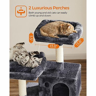 Multi-level Cat Tree With Sisal-covered Scratching Posts, Plush Perches, Hammock and Condo for Cat