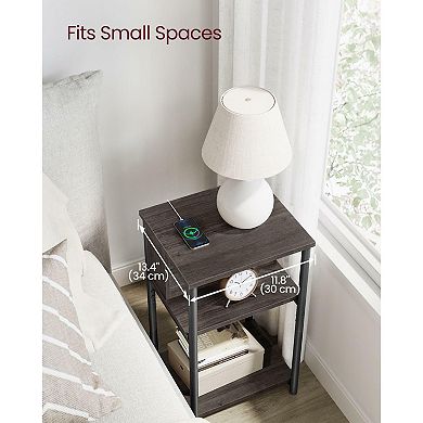 Plug-in Series Side Table Nightstand With Usb Ports And Outlets